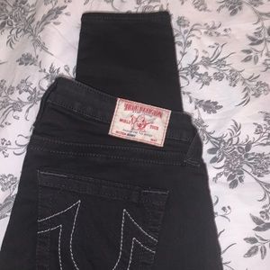 Black True Religion stretch skinny jeans
